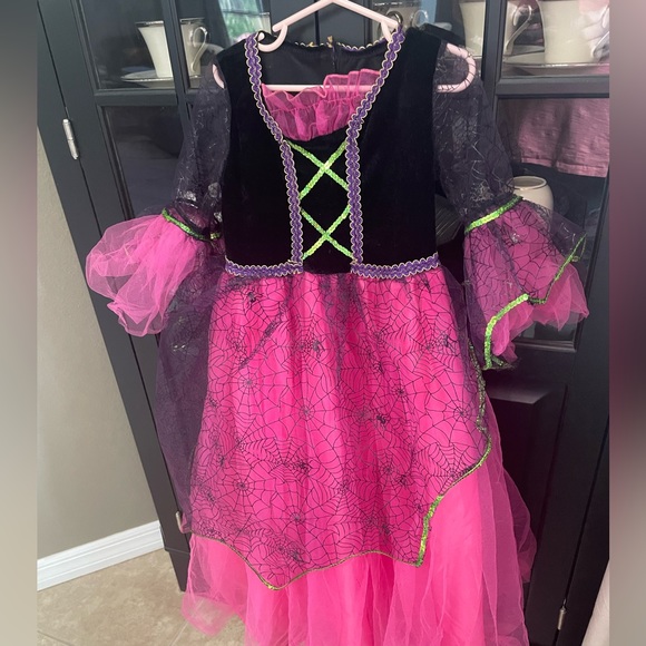 Other - PINK Spider Witch Costume  Size 4/5 Y Dress Halloween